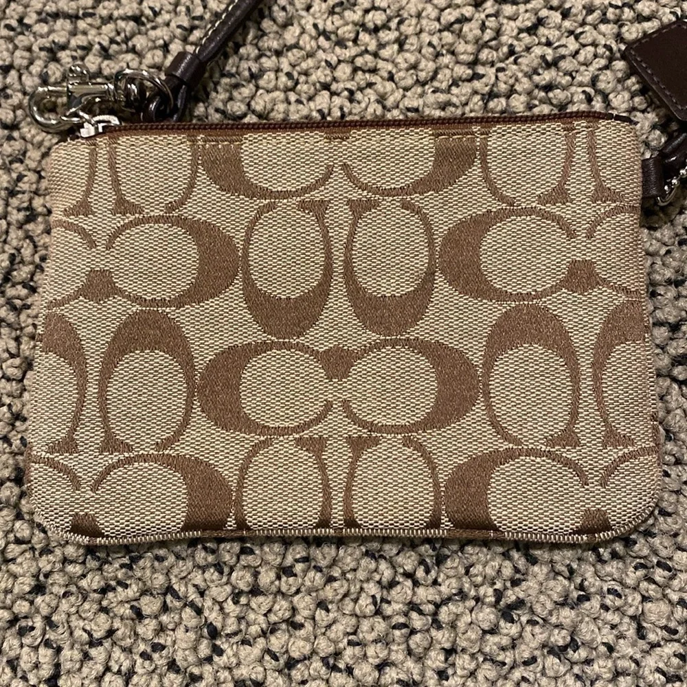Coach Brown and Tan Wristlet in Like New Condition
